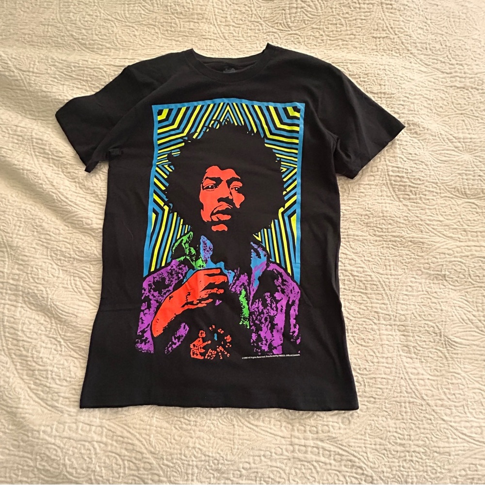 Jimi Hendrix Black T-Shirt with Vibrant Design NWOT small